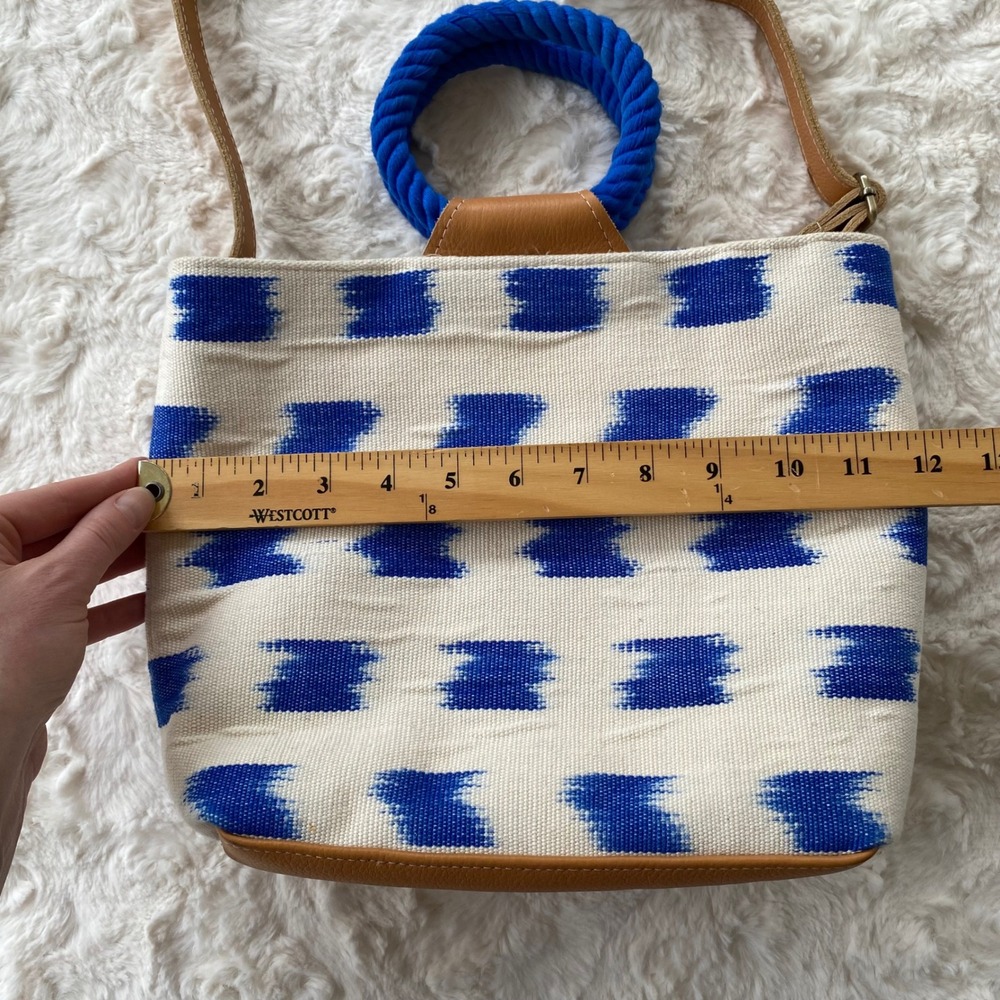Mercado Global Dalia Ikat Tote Bag Crossbody Purse Womens Coastal Nautical Beach - Picture 13 of 14